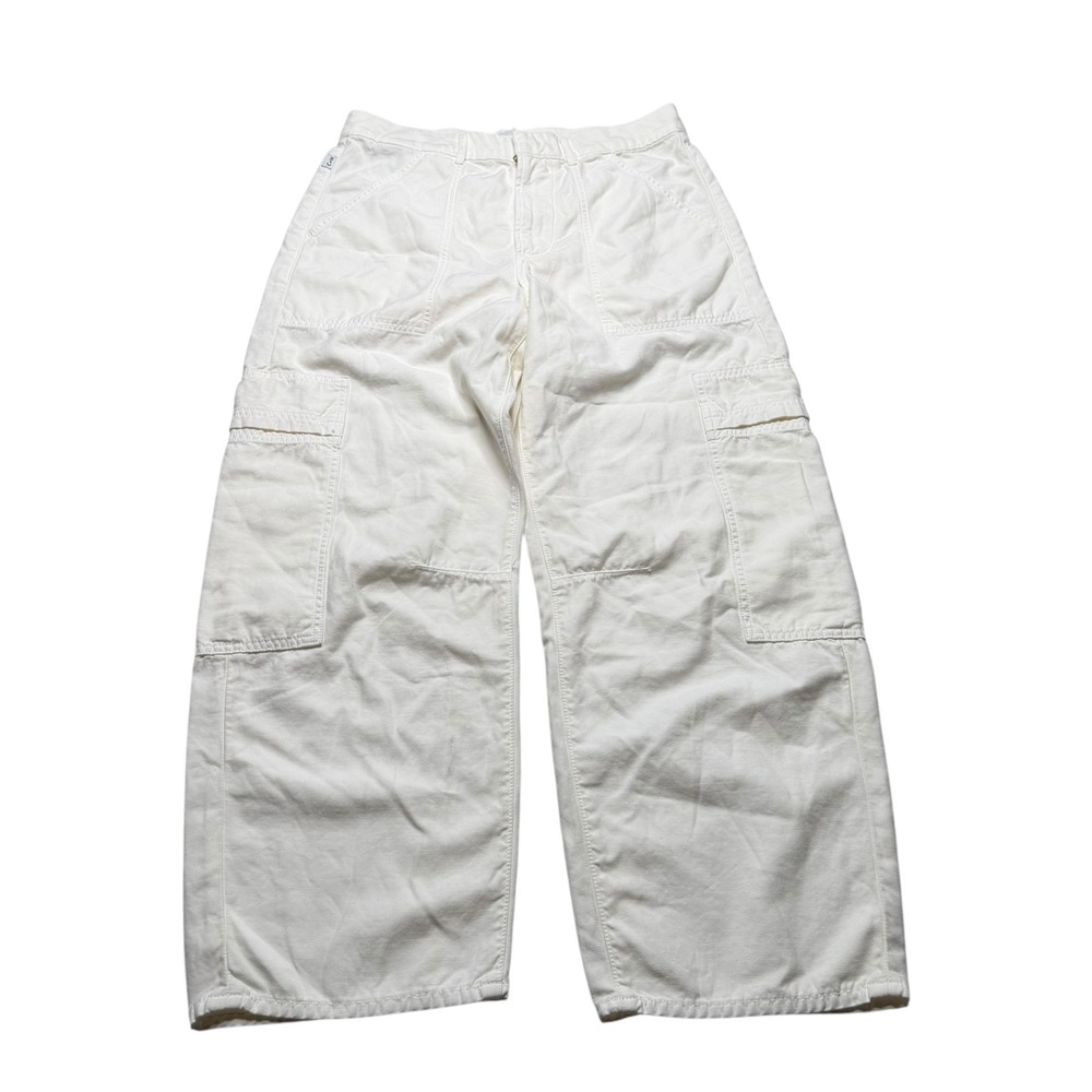 CITIZENS OF HUMANITY Marcelle Cargo Pants White Wide Leg Women's Size 29 Relaxed